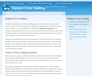 radiant-floor-heating.org: Radiant Floor Heating - Electric & Hydronic Heat Systems
Guide to buying and installing radiant floor heating. Find out the benefits of electric and hydronic floor heating systems, plus do it yourself installation tips.