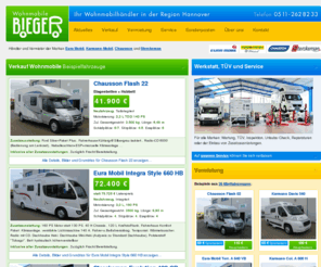 bieger.info: Wohnmobile Bieger Hannover | Vermietung und Verkauf von Wohnmobilen, Caravans und Wohnwagen
