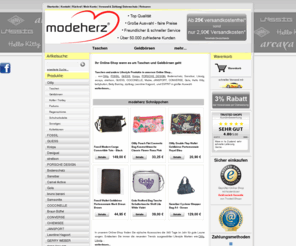 mode-herz.com: Tasche - Taschen Online Shop
Schicke Taschen, Handtaschen, Shopper preiswert zu kaufen im Online Shop von modeherz.