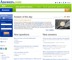 wikirespuestas.com.es: Answers.com: Wiki Q&A combined with free online dictionary, thesaurus, and encyclopedias
Answers.com: Wiki Q&A combined with free online dictionary, thesaurus, and encyclopedias. Ask questions, get answers.