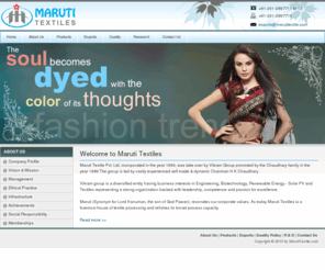 marutitextile.com: Maruti Textiles
Manufacturer, exporter of Jacquard fabrics, Dyed fabrics, Printed fabrics