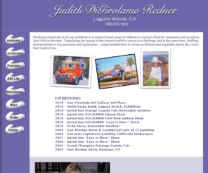 jdiart.com: Welcome to the online studio of Judith DiGirolamo, featuring animals, cowgirls, landscapes, memorials, portraits, still life and structures.
Visit the online art gallery of J. Greer DiGirolamo of Tucson, Arizona.  Di Girolamo also accepts commissions for portraits.