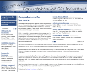 comparecomprehensivecarinsurance.net: Find affordable comprehensive car insurance rates and quotes online.
Comprehensive car insurance provides more protection and offers more benefits than liability insurance at roughly the same cost. Get the cheapest comprehensive car insurance coverage quotes from providers nationwide online.
