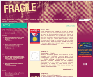 fragile.net.pl: AKTUALNOSCI - pismo Fragile
FRAGILE - czasopismo kulturalne