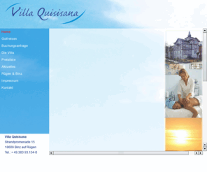 villa-quisisana.com: Villa Quisisana exklusive Ferienwohnungen an der Strandpromenade in Binz auf der Insel Rügen
Ferienwohnungen in Binz auf Rügen direkt an der Strandpromenade mit Meerblick in traumhafter Fachwerk-Villa. Im Turmzimmer mit Whirlpool freier Blick über die Ostsee und Binz. Ausgestattet mit Sauna und Solarium. Golf-Reisen mit Greenfee-Rabatt