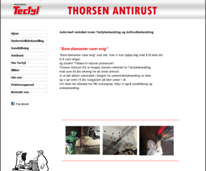 thorsenantirust.no: Thorsen Antirust AS - Tlf. 55 18 67 00 - Autorisert Verksted innen Tectylbehandling og Antirustbehandling
Thorsen Antirust AS er Bergens eneste og Norges største Tectylverksted
med nermere 50 års erfaring innen understellsbehandling av biler.