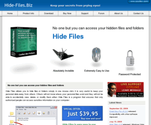 hide-files.biz: Hide-Files.Biz - Hide Files - Keep your secrets from prying eyes!
Hide Files - hide any number of files or folders