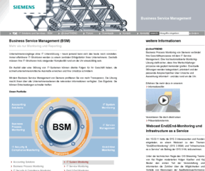 business-process-monitoring.com: Portal - Business Service Management
Business Service Management by Siemens - mehr als nur Monitoring und Reporting