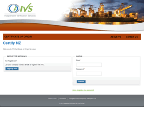 certifynz.co.nz: IVS Certify
IVS Limited, IVS is a New Zealand biosecurity company that leads businesses in the import and export, forestry, horticulture, and agriculture sectors to compliance with New Zealand standards.