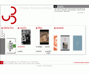 christianbourgois-editeur.fr: Editions Christian Bourgois
Christian Bourgois Editeur, les éditions Bourgois présentent leur catalogue, les auteurs et les nouveautés.