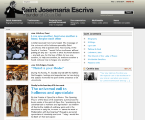 josemariaescriva.info: Josemaria Escriva. Founder of Opus Dei -
Opus Dei founder St Josemaria Escriva, his life day by day, teachings on holiness, apostolate, laity, Catholic Church. Testimonies from Opus Dei members