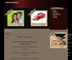 salonessencespa.com: Home - Salon Essence Spa in Valrico FL
Home - TREAT YOURSELF LET SALON ESSENCE SALON & SPA CATER TO YOU! Treat yourself to a vast array of personalized services...