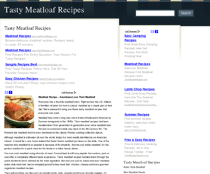 tastymeatloafrecipe.com: Tasty Meatloaf Recipes | Easy Meatloaf Recipes
Tasty meatloaf recipes for the whole family. Try traditional beef meatloaf, Italian meatloaf, BBQ meatloaf, Asian style meatloaf and many other delicious and tasty meatloaf recipes.