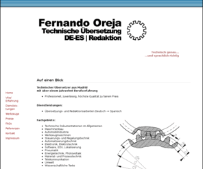 oreja.info: Fernando Oreja, technischer Übersetzer DE-> ES : Home
Home of Fernando Oreja, a professional translator living in Berlin.