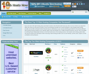 topwebhostsnow.com: Top Best Web Hosts Hosting Providers 2010
Top Web Host Hosting providers companies of 2010