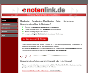 notenlink.de: Musiknoten - Musikbücher - Songbooks - Musik Noten
Über 380.000 Musiknoten, Songbooks, Noten und Musikbücher online in einem der über 60 notenlink-Notenshops bestellen. Das Notenshop-Portal.