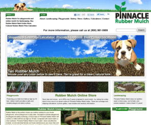 pinnaclemulch.net: Rubber Mulch for Playgrounds and Landscaping | Pinnacle Rubber Mulch
Rubber Mulch for Playgrounds and Landscaping - Rubber Mulch Calculators and Safety Information