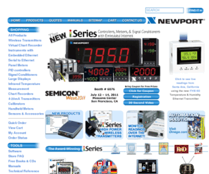 inewportelect.com: NEWPORT - Home Page
Manufacturer of process measurement and control products,temperature, pressure, strain,force, data acquisition, flow, level, pH, conductivity, environmental, electric heaters.