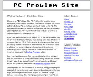 pc-problem-site.com: Welcome to PC Problem Site
PC Problem Site offers free PC help by providing information on the software programs and utilities that are essential for the smooth running of your PC.