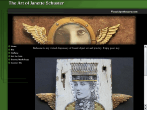 visualapothecary.com: The Art of Janette Schuster
Found object art, jewelry, and mosaics