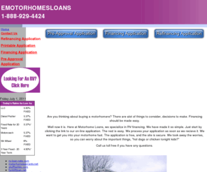 emotorhomesloans.com: EMOTORHOMESLOANS 1-888-929-4424
emotorhomes loans
