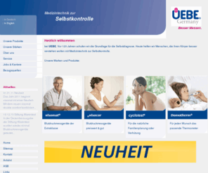 uebe.de: UEBE GmbH & UEBE Medical GmbH: Messtechnik zur Selbstkontrolle - Blutdruckmessgeräte, Fieber-Thermometer, Zykluscomputer, Schwangerschaftstests
Beschreibung