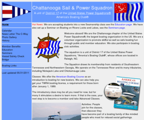 chattanoogapowersquadron.org: Chattanooga Sail and Power Squadron
Chattanooga Sail and Power Squadron part of the united States Power Squadrons, stressing: community service, continuing education and social activities amoung members