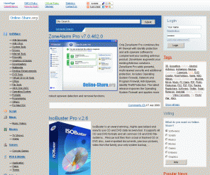 online-share.org: Free Downloads Rapidshare Software, Megaupload, Music, Movie, Games, Megaupload, Mobile, Keygen
Free Software, music, movie and games downloads at Online-Share, best download arhive at the web. RapidShare Downloads.