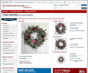 everythingwreaths.com: Wreaths: Shop Door Wreath at WreathsGalore.com
Shop our huge Christmas wreath selection and save up to 30% or more! Buy online and get fast shipping on advent wreaths, swags & garlands at WreathsGalore.com.