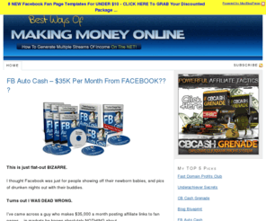 bestwaysofmakingmoneyonline.com: Best Ways Of Making Money Online — Explode Your Online Income With Multiple Streams Of Income
Explode Your Online Income With Multiple Streams Of Income