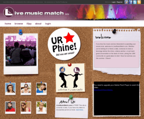 livemusicpersonals.com: LiveMusicMatch.com - Music lovers unite !
LiveMusicMatch.com is a community who embarces live local music, an extension of CashorTrade.org a fair trade cash or trading community.