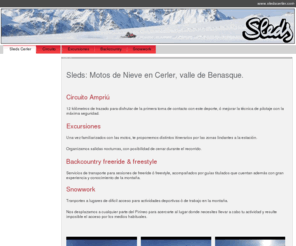 sledscerler.com: Sleds Cerler - Sleds Cerler: motos de nieve en el valle de Benasque
Motos de nieve en la estación de esquí de Cerler, valle de Benasque. Circuito motos de nieve, excursiones en moto de nieve, transportes en moto de nieve, alquiler de moto de nieve,