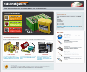 akku-konfigurator.com: Akku-Pack konfigurieren, herstellen, zusammen bauen
Bauen Sie Ihren eigenen Akku-Pack, NiCd, NiMH oder Li-Ion Akkus konfigurieren