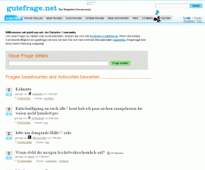 gutefrage.net: Gute Fragen - hilfreiche Antworten - die Ratgeber Community gutefrage.net
gutefrage.net - die Ratgeber Community für gute Fragen und hilfreiche Antworten zu allen Ratgeber Themen
