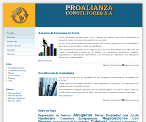 proalianza.cl: PROALIANZA Consultores, asesoría de empresas en crisis, abogados, quiebras, defensas judiciales
Asesores de empresas en crisis, abogados, ingenieros y auditores.