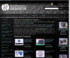 neomagneticcube.com: NeoMagnetic Gadgets
Neocube Montreal Canada. Buy your Neocube, magnetic bracelet and other magnetic gadgets in Canadian or American dollars. Fast and secure worldwide shipping from Canada