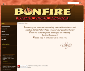 bonfirehomerglen.com: Bonfire Restaurant | Steaks • Chops • Seafood >  Home
Bonfire Restaurant in Homer Glen - Steaks, Chops & Seafood