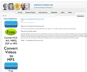 empereur-romain.com: empereur-romain.com le site entièrement consacré aux Empereurs Romains !
empereur-romain.com est entièrement consacré aux Empereurs Romains. Découvrez l\'histoire et la biographie de tous les empereurs, leurs personnalités, leurs portraits, leurs actions politiques
