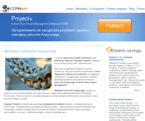 ccpm-soft.com: Critical Chain Project Management Software
Project+ jest programem służącym do zarządzania projektami z wykorzystaniem metodologi Łańcucha Krytycznego (Critical Chain Project Management).