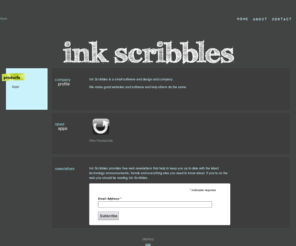 inkscribble.com: Software and Beautiful Design - Ink Scribbles
Ink Scribbles provides Software and Beautiful Design.