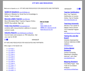 ktpweb.co.uk: KTP INFO AND RESOURCES
KTP INFO AND RESOURCES FOR ASSOCIATES AND PARTNERS