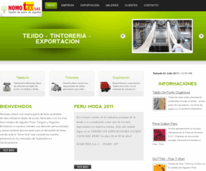 nomotex.com: Homepage of Nomotex S.A.C.
tejidos, termofijado, tintoreria, exportacion, maquinas, tenidos, maquinas, exportacion, onlineshop, laboratorio, jersey, pique, franela, interlock, rib, jackard, algodon, ecologicos