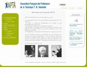 alexander-apta.org: APTA, page d'accueil
association française des professeurs de la technique alexander