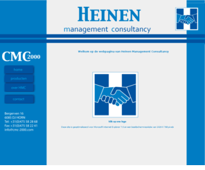 cmc-2000.com: Organisatieadviesbureau Heinen Management Consultancy
Heinen Management Consultancy is een onafhankelijk organisatieadviesbureau gespecialiseerd in advisering en ondersteuning op het brede gebied van personele en organisatie vraagstukken in de not-for-profit sector, zoals zorginstellingen en gemeentelijke overheden