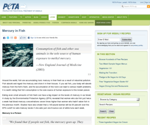 fishmademesick.com: Mercury in Fish | PETA.org
Mercury poisoning in fish