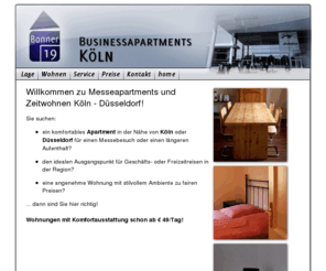 koeln-apartment.com: Businessapartments Köln - "Bonner 19" - Herzlich
Willkommen
Busdinessapartments Köln Düsseldorf