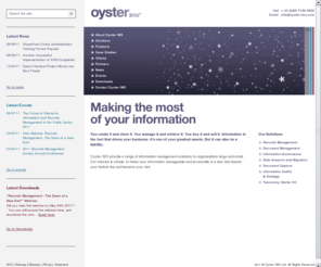 oyster-ims.co.uk: Oyster IMS
Oyster IMS are business and technical advisors specialising in information governance records management, document analysis and migration, information audits.