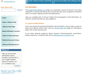 radiantclinicaltrials.info: Information about Novartis Clinical Trials
Information about Novartis clinical trials. Learn how they work, and how you can participate in them.