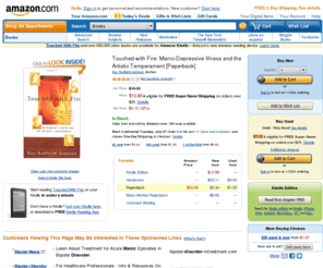 touchedwithfire.com: Amazon.com: Touched with Fire: Manic-Depressive Illness and the Artistic Temperament (9780684831831): Kay Redfield Jamison: Books
Amazon.com: Touched with Fire: Manic-Depressive Illness and the Artistic Temperament (9780684831831): Kay Redfield Jamison: Books