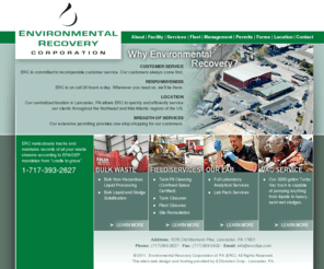 ercofpa.com: Environmental Recovery Corporation of PA (ERC)
Bulk non-hazardous liquid processing, bulk liquid and sludge solidification, tank pit cleaning, site remediation and more for the Northeast and Mid-Atlantic regions of the US.